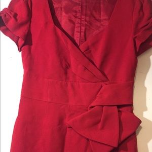 Red Wool Short Dress